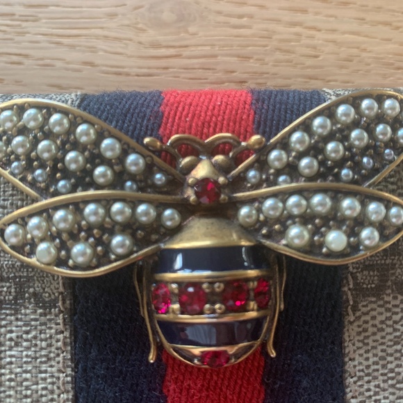 ♦️♦️Rare showstopper Gucci Queen Margaret Authentic Bee Ophidia wallet - Picture 5 of 6